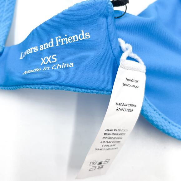 Lovers & Friends Call To Me Bikini Top Bright Blue Underwire Swimsuit‎ Sz XXS - Picture 6 of 7